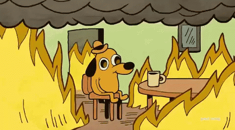 This-is-Fine-Meme: das Scope-Tag-Delegationsmodell funktioniert eine Weile, waehrend im Hintergrund langst alles brennt